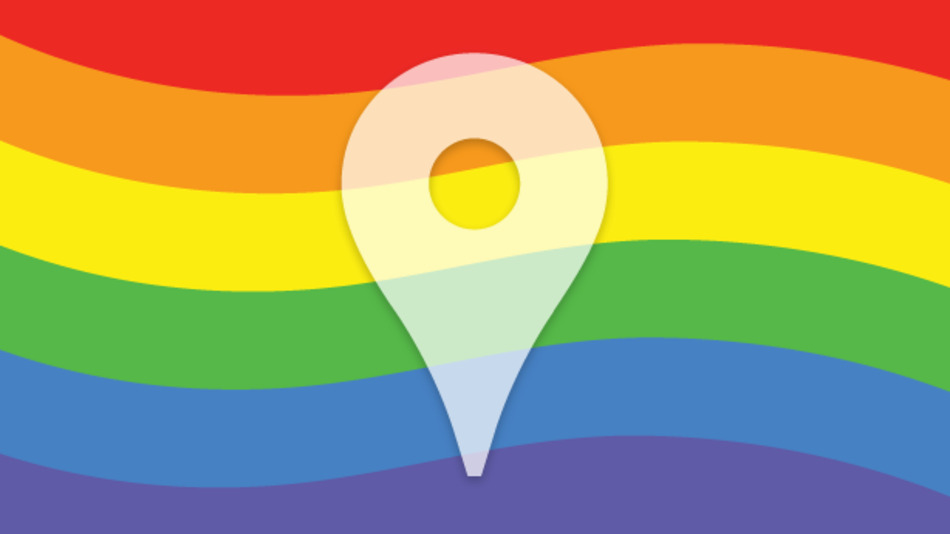 regenboog vlag met maps logo
